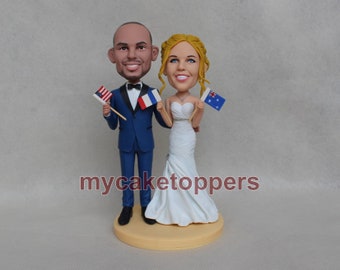 Hochzeitstorte Topper Figur lustig benutzerdefinierte Kuchen-Deckel für Hochzeit, die Flagge