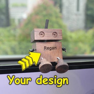 Figura de hombre de madera temblorosa con pies de muñeca, difusor de nogal, decoración para salpicadero, divertido adorno para ventilación de coche, hogar, dormitorio, oficina y escritorio.