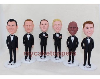 Groomsmen bobblehead Bridesmaid Gift Groomsmen Gift Bestman Gift Wedding Cake topper bobblehead Custom Cake topper bobblehead