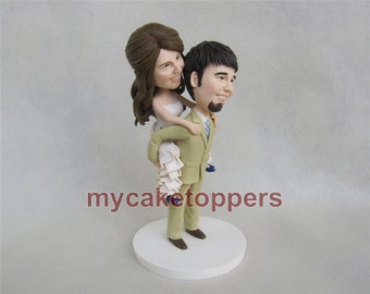 Custom Wedding Cake Topper Made From Your Photo, Personalized Wedding Cake Topper, Custom Cake Topper, Groom carring the bride