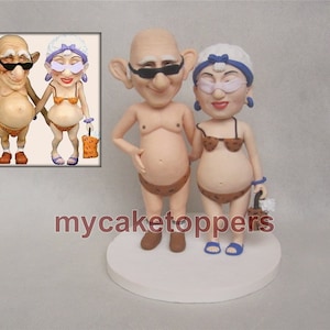 Bande dessinée personnalisée décoration de gâteau de mariage mariée et le marié dessin animé visage et corps