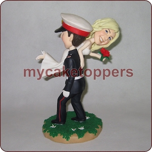 Custom Wedding Cake Topper: Groom Carrying Bride Figurine