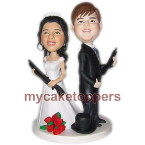 Custom Wedding Cake Topper: Funny Sniper Rifle Design