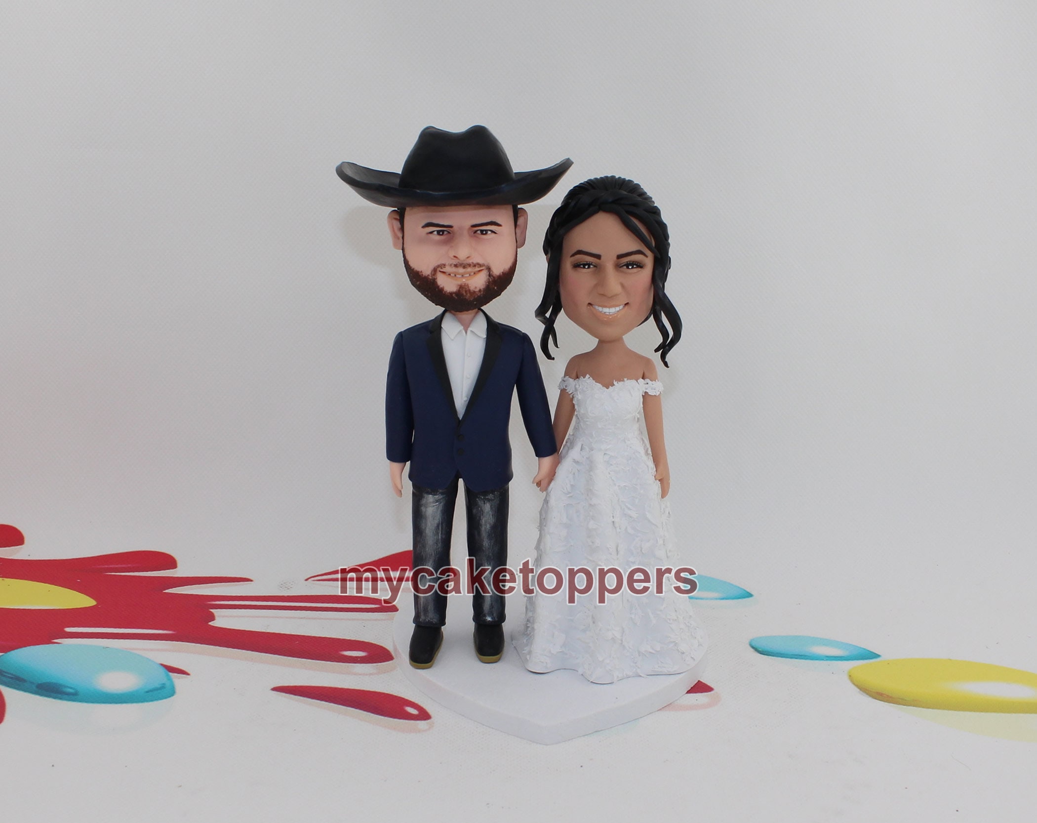 Personalized wedding cake topper customized cake topper look like you bride and groom cake topper for wedding