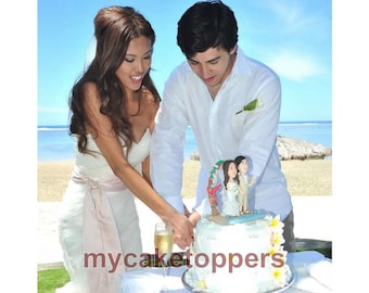 Cake toppers beach sence birde and groom