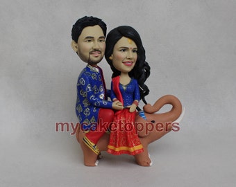 India wedding cake topper/ saree custom wedding cake topper/ elephant/ funny cake topper/ custom wedding cake topper/ personalized topper