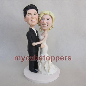 Custom Wedding Cake Topper: Polymer Clay Couple Figurine, Unique Keepsake