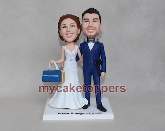 Custom wedding cake topper for wedding Bride and groom cake topper look like you