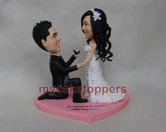 propose wedding cake topper, Custom wedding Cake toppers, bride and groom, will you merry me, merry, propose