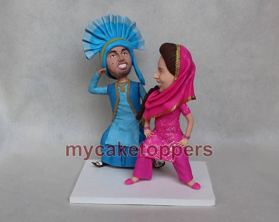 India Cake Topper Wedding Dance Cake Topper Bride And Groom Etsy