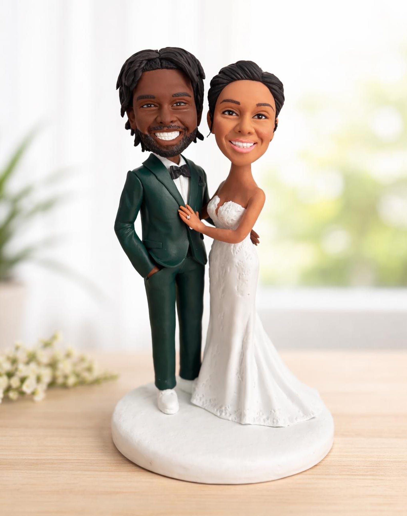 Custom Wedding Cake Topper, Personalized Bride and Groom Bobblehead ...
