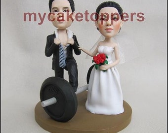 Cake topper gym weight bar cake topper