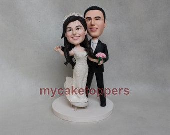 Funny wedding cake topper, bride and groom cake topper, dancing, dance, Christmas gift, unqiue cake topper, hand made, wedding gift