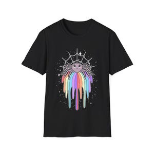 Spider in Space Unisex Softstyle T-shirt - Rainbow Design (Pride Month Special!)