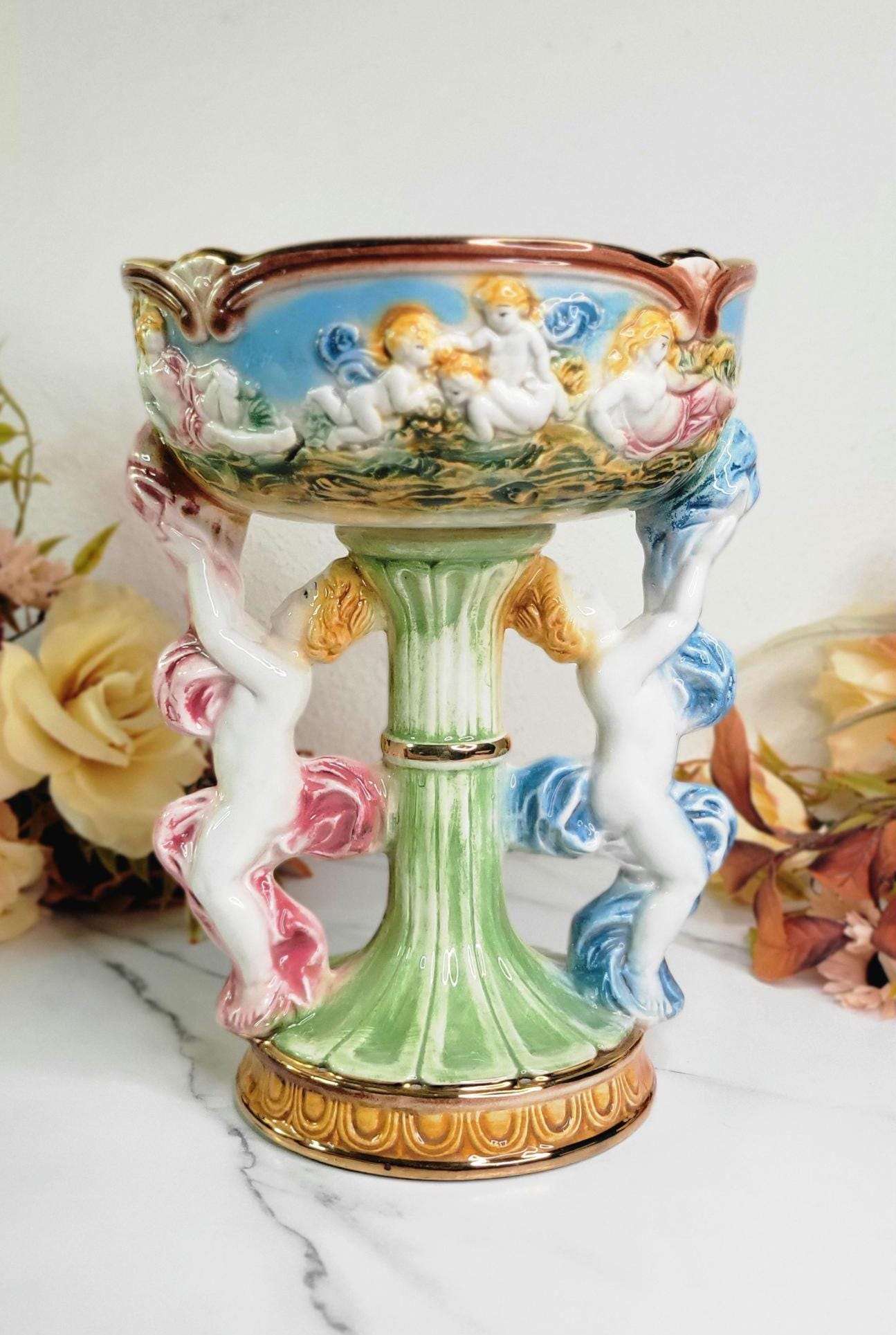 Italian Ceramic Footed Bowl