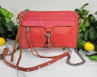 VTG Rebecca Minkoff Pink Leather Purse with Detachable Crossbody Strap