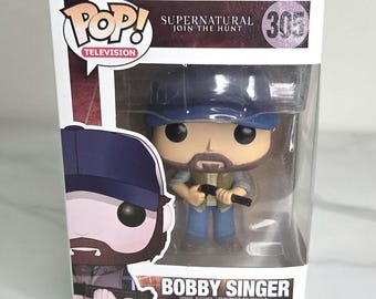 Rare Funko Pop! Television: Supernatural "Bobby Singer with Shotgun" Vinyl Figure - #305 - New in Box
