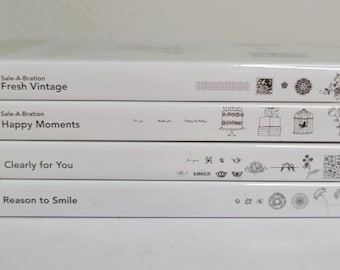 VTG Retired Stampin Up! Stamp Sets - Fresh Vintage, Happy Moments, Clearly for You, Reason to Smile - 4 Sets - Sold Individually