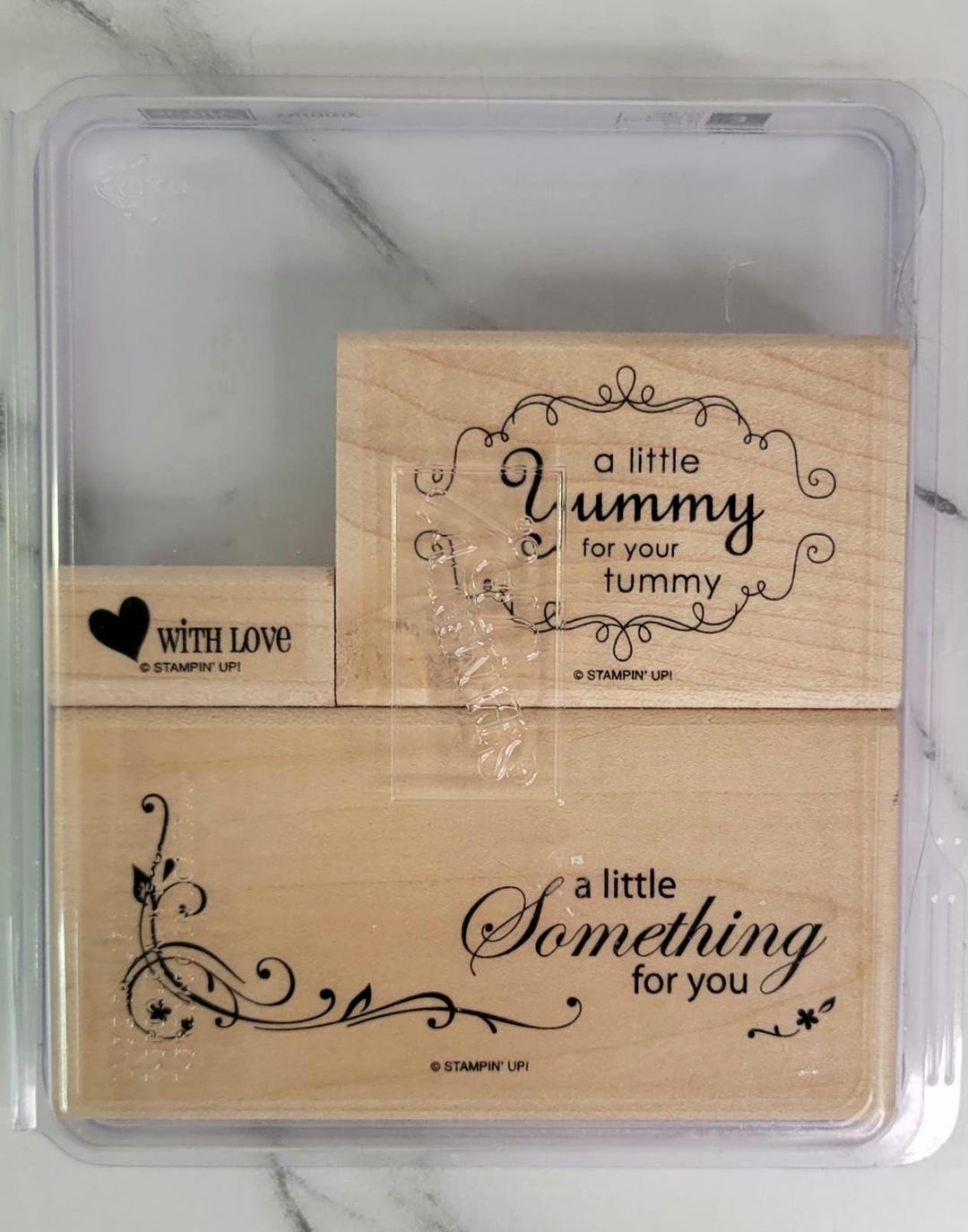 VTG Retired Stampin Up! "yummy" Wood Mounted Stamp Set - 3 Pieces - Etsy