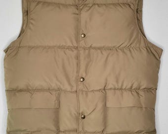 VTG LL Bean Puffer Vest - Tan/Brown - Men's XL - circa 1980