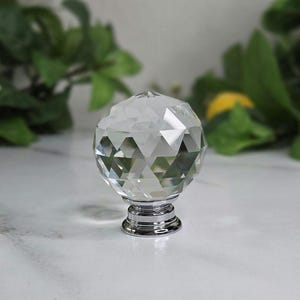 Salvaged Faceted Crystal Drawer or Cabinet Knobs/Pulls - Sold Individually - 2"×1.5"