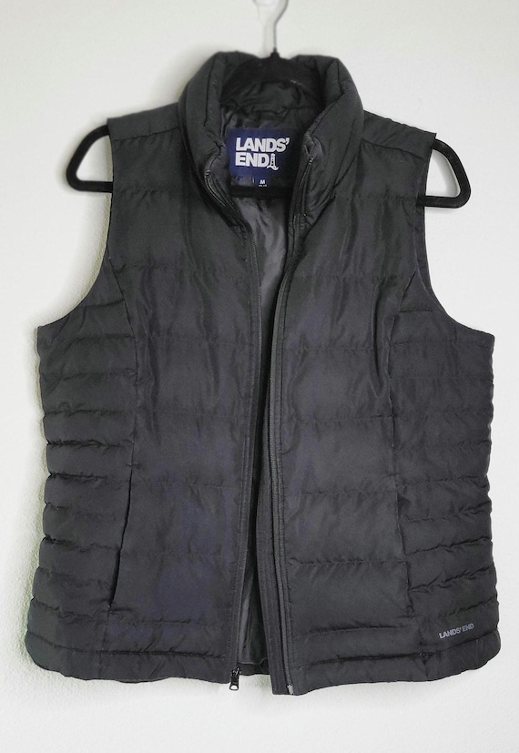 Lands End Puffer Vest Black Size Medium 10-12