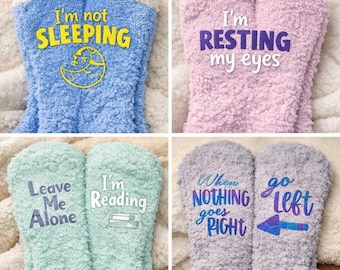 Personalized Cozy Fuzzy Socks, Ultra Soft Plush Lounge Wear