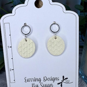 Pale yellow dangle earrings, clay earrings, lightweight earrings, handmade polymer clay earrings, unique summer earring, statement earrings