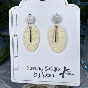 Pale yellow dangle earrings, clay earrings, lightweight earrings, handmade polymer clay earrings, unique summer earring, statement earrings