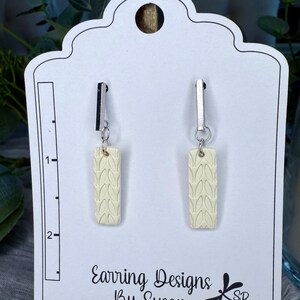 Pale yellow dangle earrings, clay earrings, lightweight earrings, handmade polymer clay earrings, unique summer earring, statement earrings