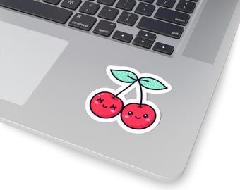 Cerezas adorables - Pegatinas troqueladas - Divertidas y originales, pegatinas para portátiles, botellas de agua, regalos y recuerdos de fiesta