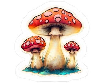 Hongo caprichoso - Pegatinas troqueladas - Divertidas y originales, pegatinas para portátiles, botellas de agua, regalos y recuerdos de fiesta