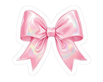 Lindo lazo rosa - Pegatinas troqueladas - Divertidas y originales, pegatinas para portátiles, botellas de agua, regalos y recuerdos de fiesta