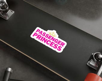 Calcomanía de vinilo de la Princesa Pasajera: para coche o portátil