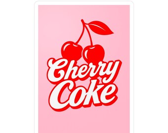 Cherry Coke - Kiss-Cut Stickers - Fun & Quirky, Stickers for Laptops, Water Bottles, Gifts, Party Favors