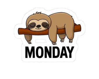 Lunes de Pereza Relajante - Pegatinas Troqueladas - Divertidas y Excéntricas, Pegatinas para Portátiles, Botellas de Agua, Regalos, Recuerdos de Fiesta