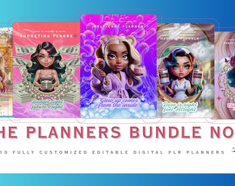 Canva Planner Templates PLR Vol 1: Commercial Use, Printable Planner Bundle (Digital Download)