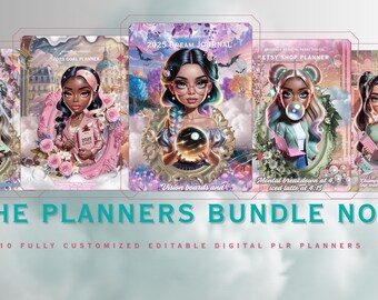 Canva Planner Bundle PLR Vol 4: 10 Editable Printable Templates (Digital Download)