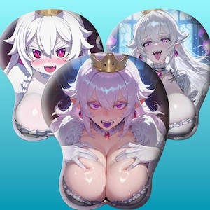 3D oppai Anime muismat met siliconen polsondersteuning, antislip ergonomische vorm, anime personage Boosette #01