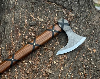 Ragnar Lothbrok Viking Axe, Hand Forged Carbon Steel Axe, Norse Ragnar inspired axe, Gift for Men, Handmade Viking Decor Collectible