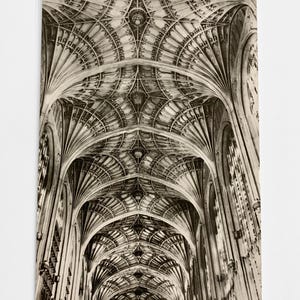 Echte Fotografie Postkarte | King's College Kapelle, Camegate | 1960 | Fächer-Gravur | Großbritanien