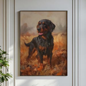 Gordon Setter Wall Art Print High Resolution Digital Download Printable Quick Gift Frameable Art Rustic Dog Painting Dog Portrait