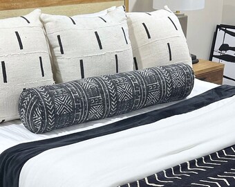 Genevieve Gorder Mali Mud Cloth Bolster Pillow Cover - Ebony Black