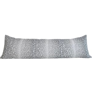 Extra Long Lumbar Gray Antelope Pillow Cover Vern Vip Ballard Designs Large Lumbar Pillow Antelope Pillow Cover Linen Body Pillow image 1