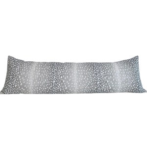 Extra Long Lumbar Gray Antelope Pillow Cover - Vern Vip - Ballard Designs - Large Lumbar Pillow - Antelope Pillow Cover - Linen Body Pillow