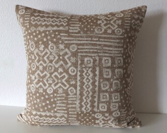 Nomadic Dune Mud Cloth Throw Pillow Cover / Available in Bolster, Lumbar, Euro Sham Cover