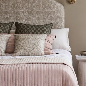 Geometric Trellis Pillow Cover in Sandy Clay - Organic Modern Style - OEKO-TEX - Available in Lumbar, Bolster, Throw, Euro Sham Sizes