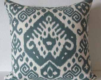 Nate Berkus - Safi Danube- Blue ikat designer fabric - pillow cover