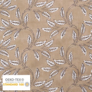 Botanical Foliage Pillow Cover in Sandy Clay - Organic Modern - Block Print Inspired - Available in Lumbar, Bolster, Throw, Euro Sham Sizes