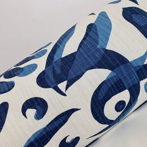 Lacefield Designs Lino Cobalt Bolster Pillow Cover / Modern Art / Indigo Blue & White Bolster Pillow / Modern Bolster Pillow Handmade image 3